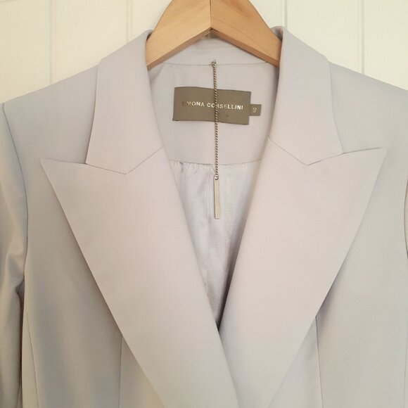 Simona Corsellini Wool Two-Button Blazer Gray Size 40/Size 4 - Picture 4 of 14